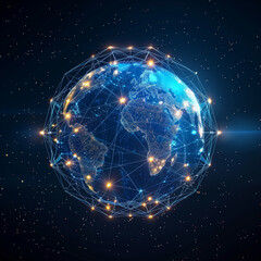 Obraz premium Global network connection concept, abstract concept earth