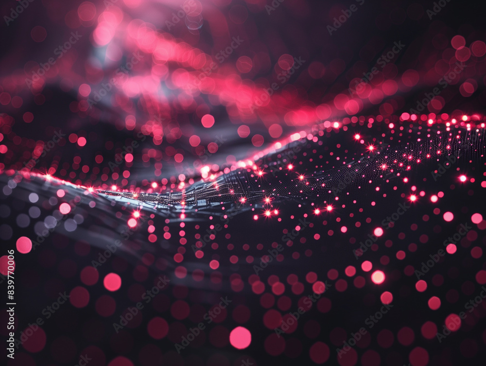 Poster data technology background. abstract background. connecting dots and lines on dark background