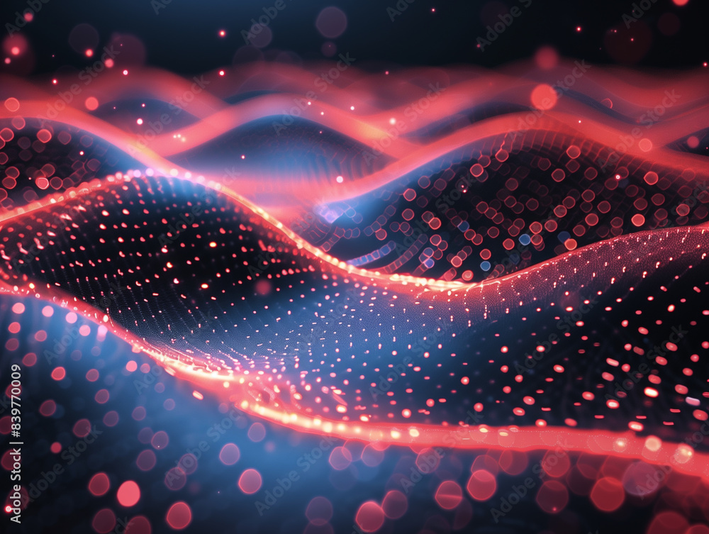 Poster data technology background. abstract background. connecting dots and lines on dark background