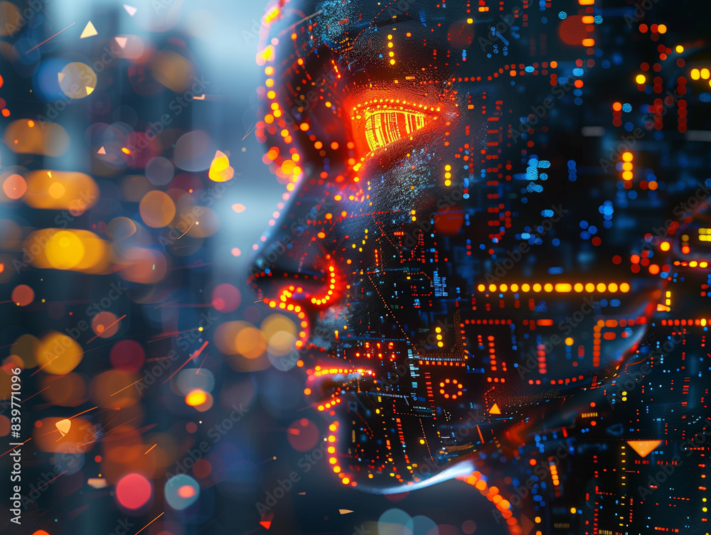 Poster ai, artificial intelligence concept,3d rendering,conceptual image