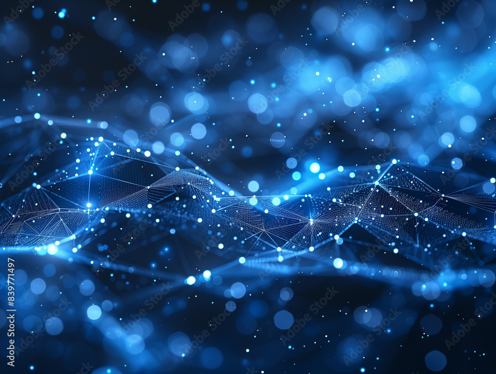 Poster abstract blue digital background. big data visualization. science background. big data complex with 
