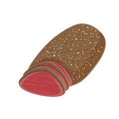 Vector illustration logo Clip art Beef pastrami isolated 