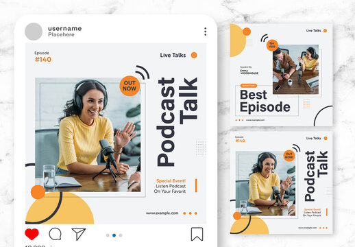 Orange And White Geometric Social Media Post