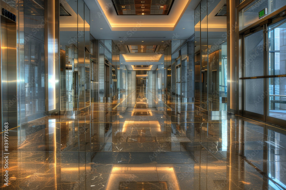 Wall mural the focus should be on the strategic placement of mirrors to create visual depth, amplify natural li