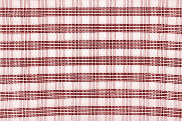 Checked fabric tartan red and white  textured background