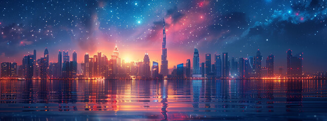 Fototapeta premium Motion blur photo of real gdp index chart uae- dubai city 5th place generative ai