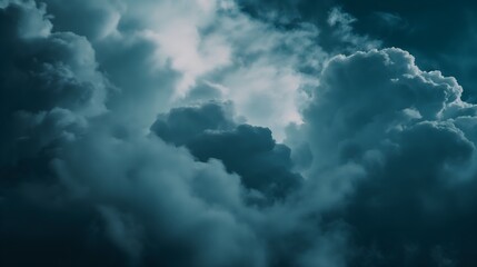 Fototapeta premium Majestic Storm Clouds - Atmospheric Sky With Dramatic Dark And Light Contrast, Dark And Cloudy Sky, Dramatic Sky Photography