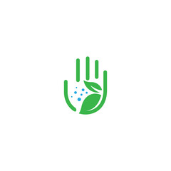 palm logo with combination of leaves and bubbles in flat design
