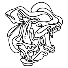 The Enigmatic Mushroom sketch features a mushroom with a mysterious facial expression, inviting interpretation and contemplation. Perfect for illustrations, art prints and home decor.