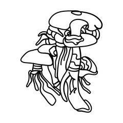 The Enigmatic Mushroom sketch features a mushroom with a mysterious facial expression, inviting interpretation and contemplation. Perfect for illustrations, art prints and home decor.