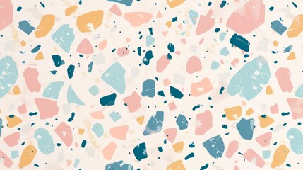 Terrazzo background in cute pastel pattern
