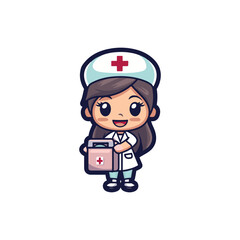 cute nurse with medicine box