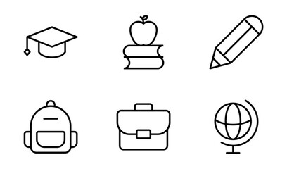 education icon symbol vector template collection