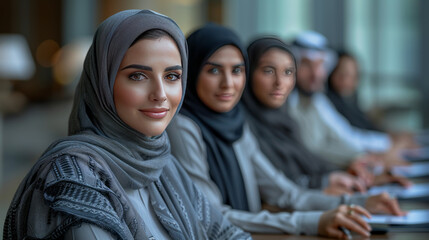 Fototapeta premium Business team working and brainstorming in the UAE.generative ai