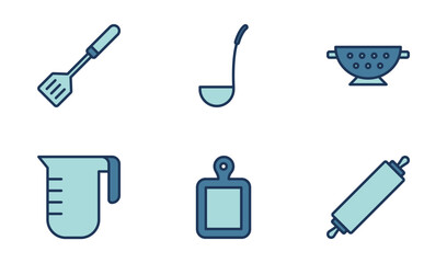 cooking utensil icon symbol vector template collection
