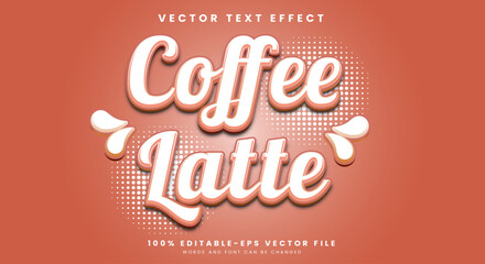 Fototapeta premium Coffee Latte editable text effect template with modern style