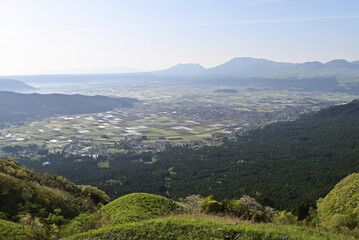 Naklejka premium Scenic point, Aso, Kumamoto, Japan