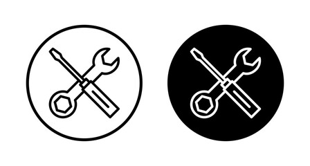 Repair icon vector isolated on white background. Wrench and screwdriver icon. settings vector icon. Maintenance. tools