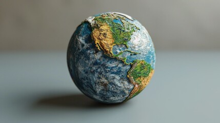 3D anime-style view of Earth's climate zones changing, smooth white gradient background, minimalist design, studio lighting, copy space
