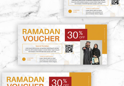 Red and Orange Bold Minimalist Voucher