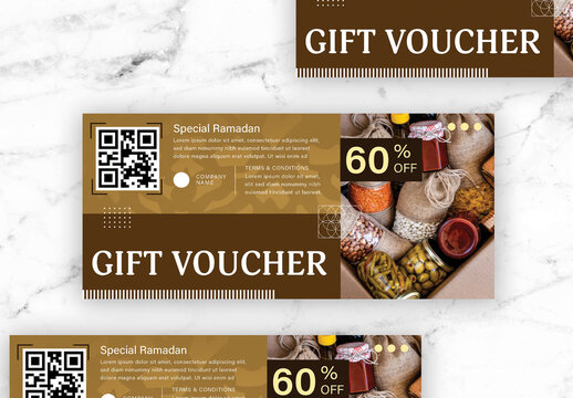 Brown and White Bold Minimalist Voucher