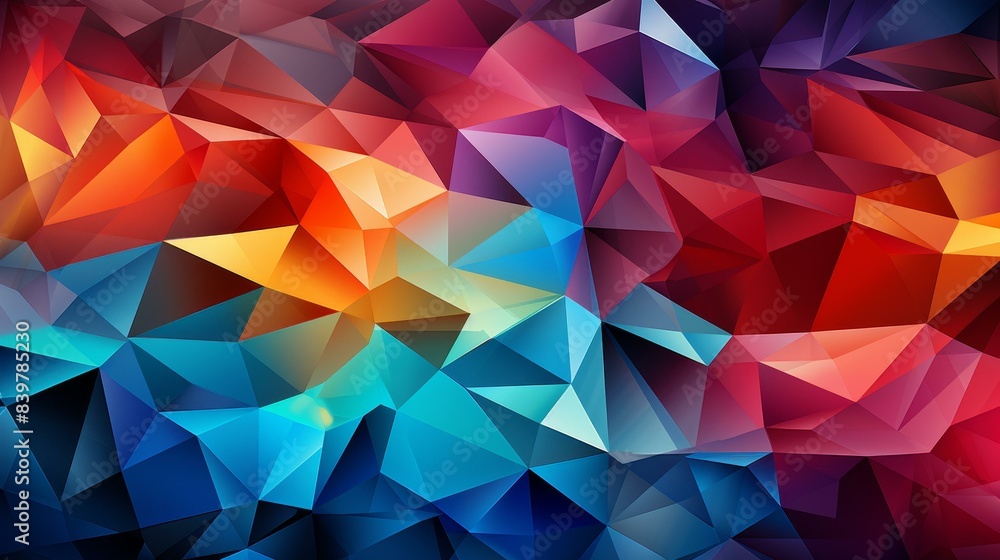 Poster modern geometric designs with a digital twist in bold colors and abstract patterns.