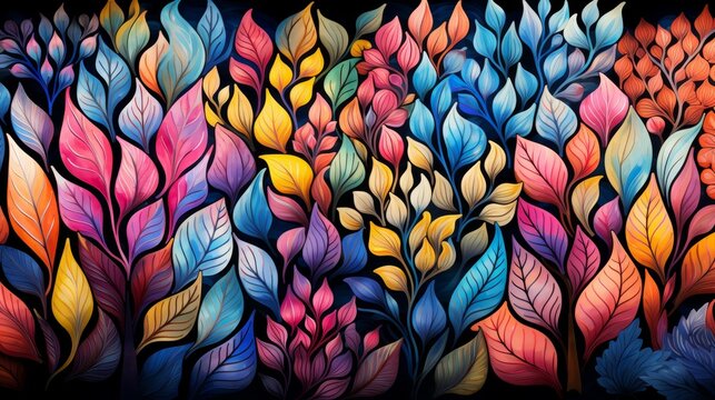 Modern and vibrant geometric coral reef design with flat texture, abstract patterns, and bold colors for a contemporary twist.