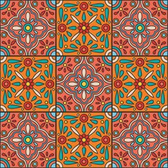 Seamless Mexican Floral Pattern - Traditional Hispanic Folk Art Design