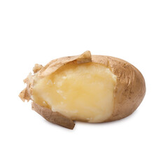 Tasty young boiled potato isolated on white