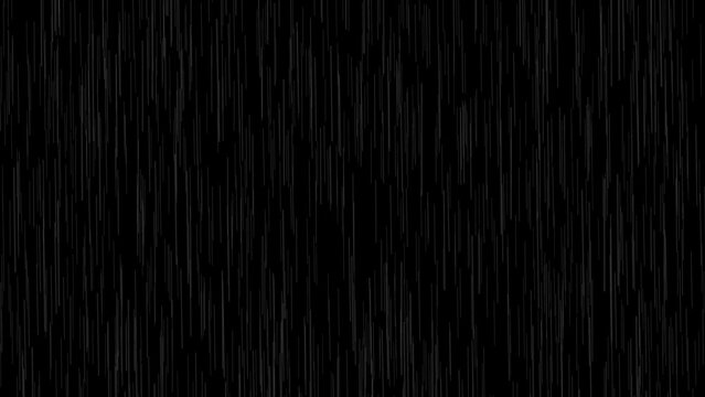 Falling raindrops footage on dark black background, black background video with raindrops falling, 
4K heavy rain stormy summer day Animation Background. Falling Heavy Rain Overlay Loop Background