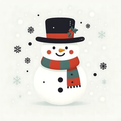 cute snowman vector illustration