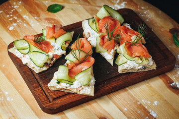 Elegant Fusion: Bread With Smoked Salmon, Cucumber, and Dill