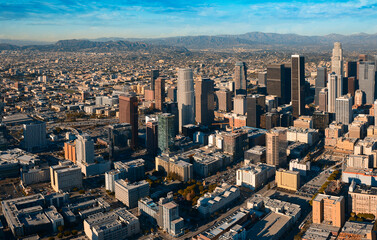 Downtown Los Angeles CA with a cloudscape