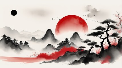 Japanese Artistry Unveiled: Abstract Illustration Collection