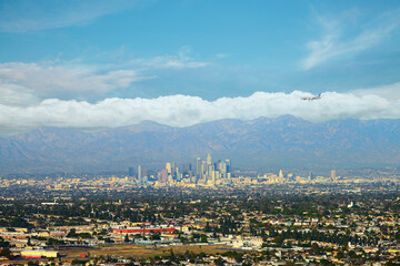 Downtown Los Angeles CA with a cloudscape