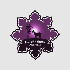Eid al - adha badge logo vector graphic illustration on background