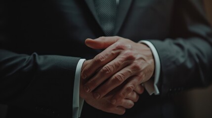 Obraz premium hands of a businessman in the office