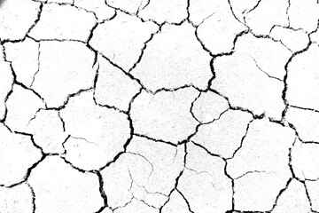 Texture soil dry crack background pattern of drought lack of water of nature white black old broken.