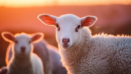 Obraz premium eid al adha. close up sheep, lamb, copy space