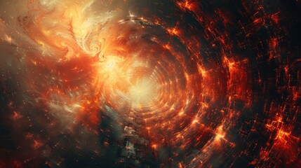 Obraz premium Within the labyrinth of geometry, arcane light flickers, painting the darkness with its enigmatic glow.