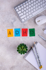ADCH concept with letter on work desk