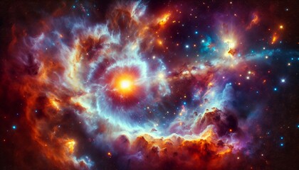 Colorful nebular galaxy stars and clouds as stary night cosmos. Supernova background wallpaper