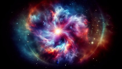 Obraz premium Colorful nebular galaxy stars and clouds as stary night cosmos. Supernova background wallpaper