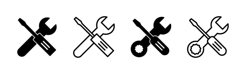 Repair tools icon set. tool icon vector. setting icon vector. Wrench and screwdriver. support, Service