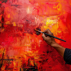 A Hand Painting a Masterpiece on a Canvas: The Birth of Art