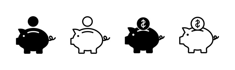 Piggy bank icon vector. piggy money icon