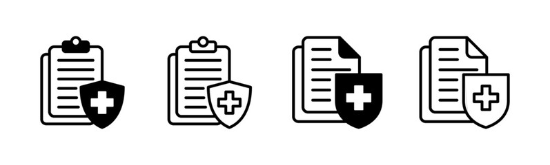 Medical insurance icon set. health insurance icon