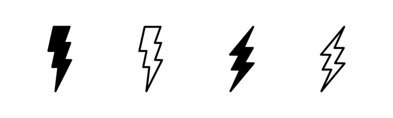 Lightning icon set. electric icon vector. power icon. energy sign