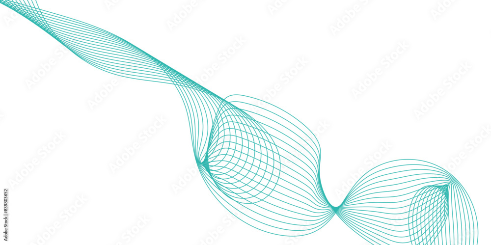 Fototapete abstract wavy green stream element for design on transparent background isolated. green lines vector