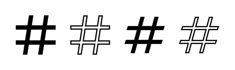 Hashtag icon set. hashtag symbol